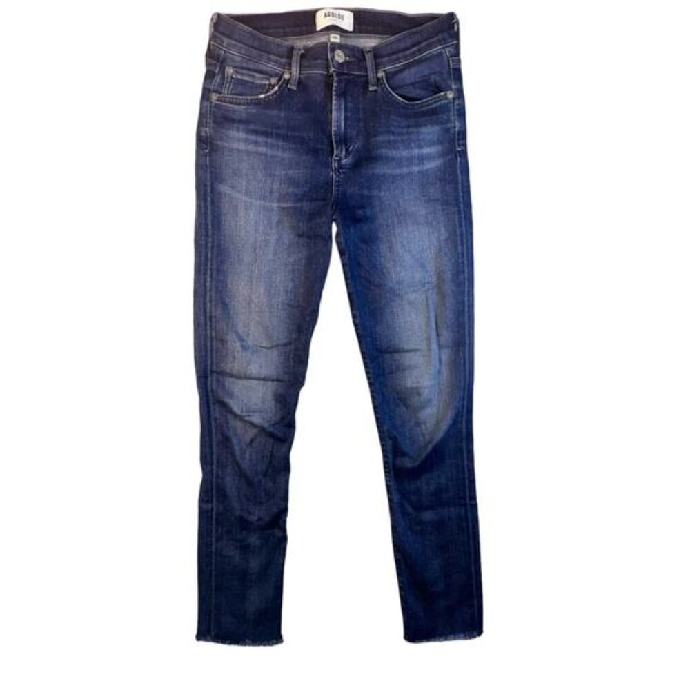 Agolde Jeans Sophie  Mid-Rise Medium Wash Women’s 25 Raw Hem Everyday Pants Blue
